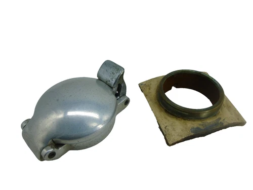 Vintage Alloy Enots Fuel Filler Flap Flip Up & Thread Race Classic Car