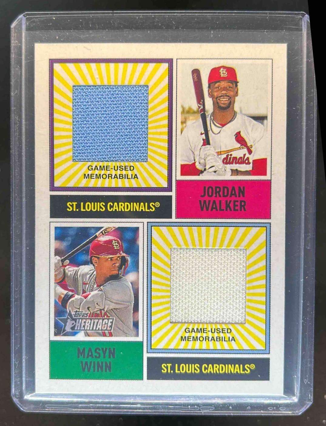 2025 Topps Heritage Masyn Winn Jordan Walker MLB Collection GU Jersey #DPMCR-WW