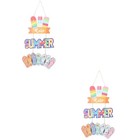2pcs Slipper Pendant Wood Wood Hanging Ornament Decor