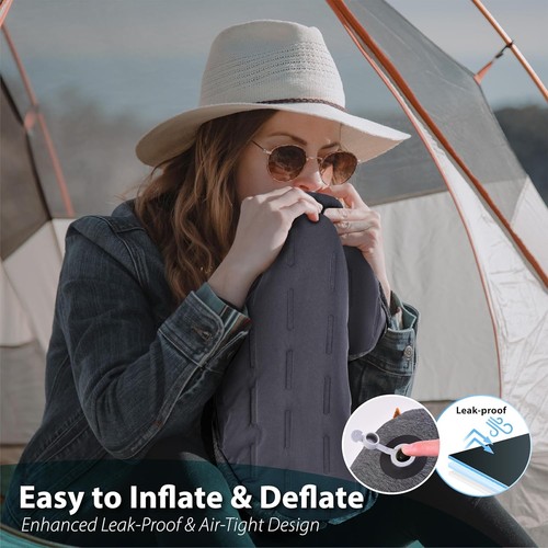 TREKOLOGY Inflatable Pillow ALUFT Plus SE Grey, for Beach / Camping / Sunbed - Picture 4 of 5