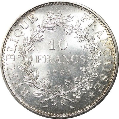 R3046 Frankreich 10 Francs Hercule Dupré 1965 Ausgabe Rolle Silber FDC -> M...
