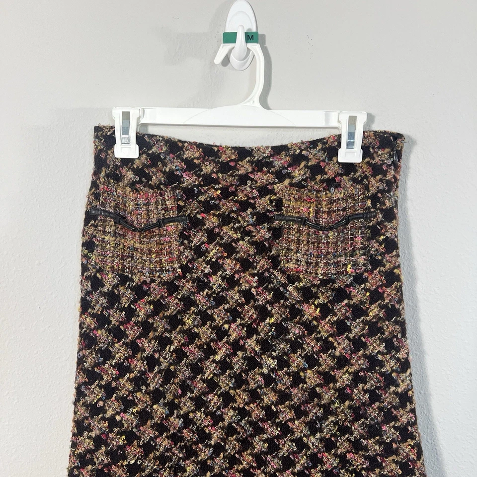 Cynthia Steffe Skirt Womens Brown Tweed Mohair Alpaca Blend Size 6 Made In Japan - Image 2 of 4