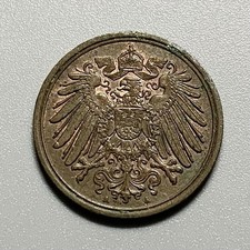 1913 A Germany 1 Pfennig Copper Coin