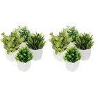  8 pcs Simulation Potted Plant Desktop Fake Plant Bonsai Decor Household Bonsai