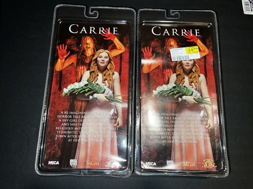 2013 Neca Carrie Figures Both Versions (2) Bloody & Clean Prom Dress New Sealed - Picture 9 of 12