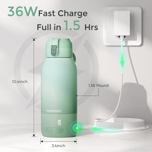 Momcozy Tragbarer Milchwärmer Reise Dual Heizmodus Flasche Brustmilch BoxH - Bild 2 von 9