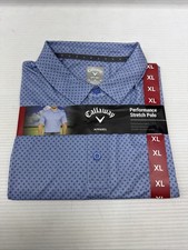 Callaway Moisture Wicking Performance Short Sleeve Golf Polo Lt Blue Size XLarge