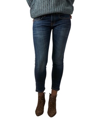 R13 Biker Boy Damenjeans 27 Howell Indigo Kurz Hose Skinny Verblasstes Blau