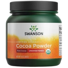 Swanson 100% Certified Organic Cocoa Powder - Unsweetened 12 oz Powder