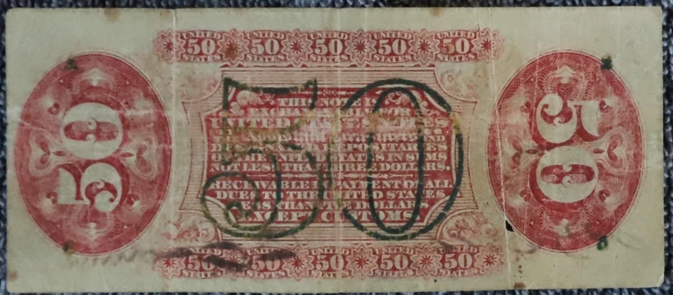 Lady Justice US 50c (50 cent) Fractional Currency - 4th Issue - Handwritten Sig. - Image 2 of 2