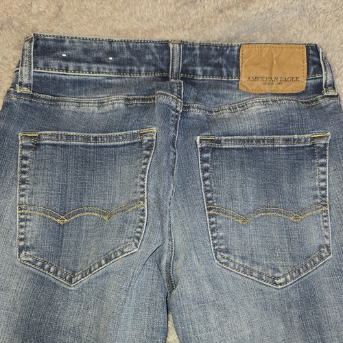 Pantalones de mezclilla rectos ajustados American Eagle Extreme Flex 4 para hombre talla 28X30 - Imagen 11 de 12