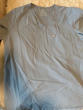 Figs Catarina Women's One-Pocket Scrub Top Dusty Blue