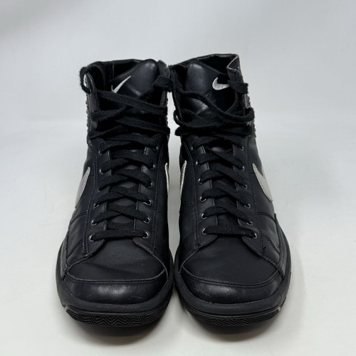 Nike Blazer Mid Sneakers Womens 9 Black Silver Leather Studded Shoes 2010 - Picture 5 of 21