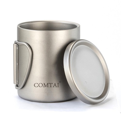 For Home Outdoor Camping Double Wall Titanium Water Cup Coffee Tea Mug With Lid - Bild 3 von 50
