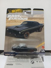 1970 Plymouth AAR Cuda Hot Wheels Premium Fast & Furious 6 3/5 Black