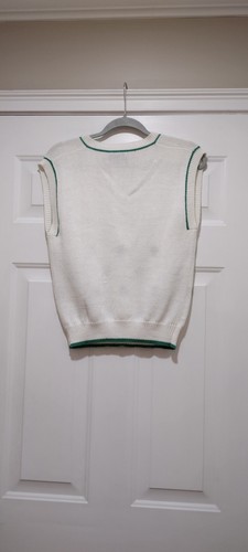 Vintage Haberdashery Collection Cottage Knit Vest With Green Polka Dots Size M - Picture 4 of 6