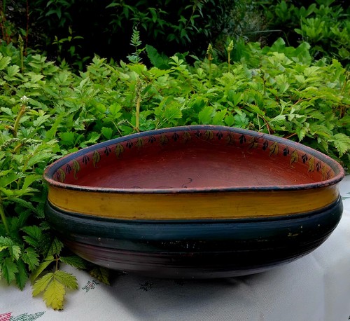 Antiguo cuenco de cerveza noruego. Talla inusual X grande 33 cm de diámetro - Imagen 4 de 10