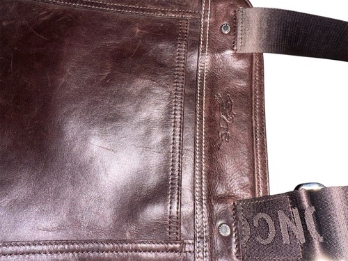 LONGCHAMP Messenger Unisex Brown Leather Bag With Embossed Detail - Picture 11 of 14