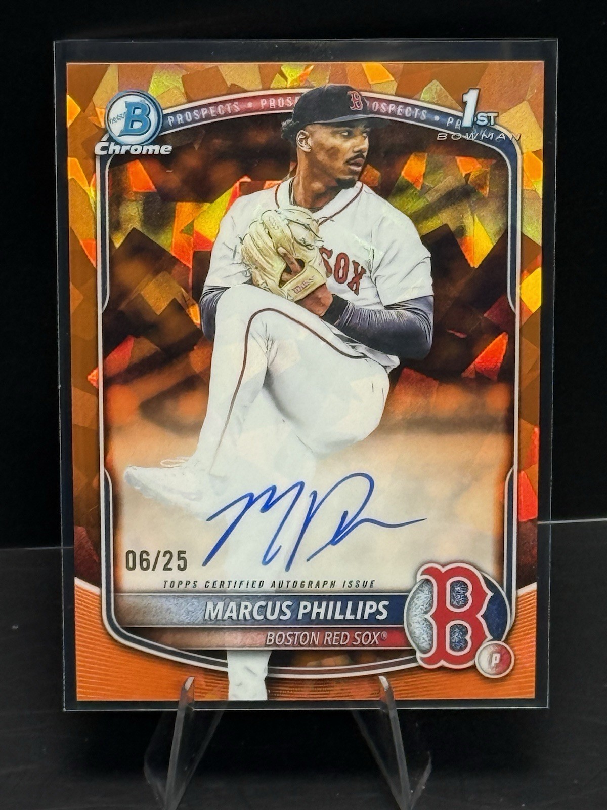 2025 Bowman Draft Sapphire Marcus Phillips Chrome Auto Orange Refractor 1st #/25