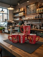 Nescafe Iconic Nestle Stylish Modern Red/White Tea & Coffee Mug 8oz (Random Mix)