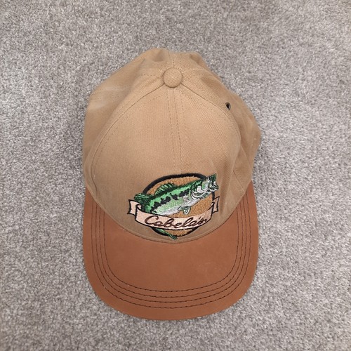 VINTAGE Cabelas Hut Riemen hinten Fisch beige braun Wildleder Krempe Angeln Made in USA - Bild 6 von 8