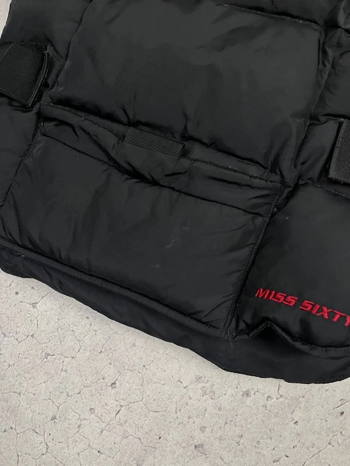 Miss Sixty Black Puffer Vest Women’s Stylish Winter Sleeveless Jac Prada Type - Image 3 of 4