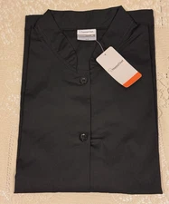 Happy Chef Women's Black Euro Coat Lightweight Chef Cook Coat #330 Size XL BNWT