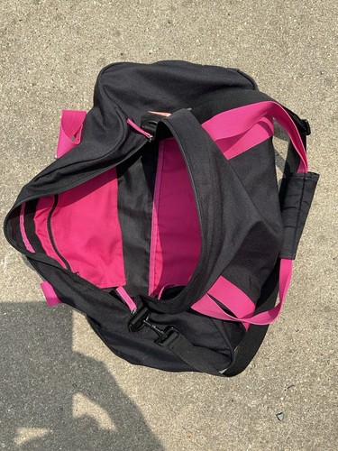Nike Sports Duffle Bag Retro 80s 90s Vintage Festival Travel Gym Black Pink Rare - Picture 8 of 10