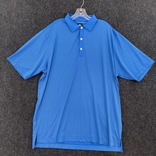 FootJoy Diamond Print Lisle Polo Shirt Men's XL Blue Stretch Golf Performance