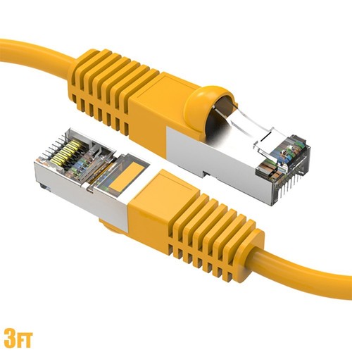 CAT6 RJ45 Network LAN Ethernet SSTP Shielded Cable Copper Wire Gold 26AWG Yellow - Picture 8 of 16