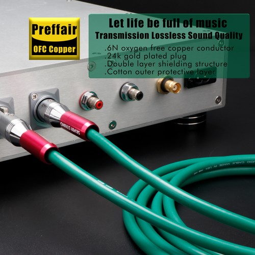 Preffair OFC Copper HiFi Audio RCA Cable Cord W/ 24K Gold Plated RCA Plug Wire - Picture 20 of 37