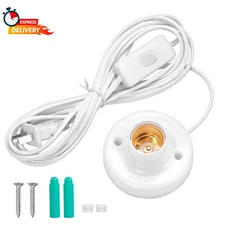 1 Pcs 9.84 Ft Light Socket with Cord E26/ E27 Light Bulb Socket with On/Off Swit