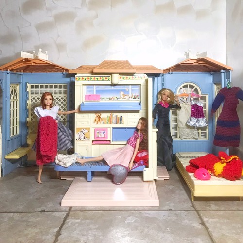 Barbie family house mattel 1998 casa di barbie vintage con bambole e accessori - Afbeelding 13 van 24
