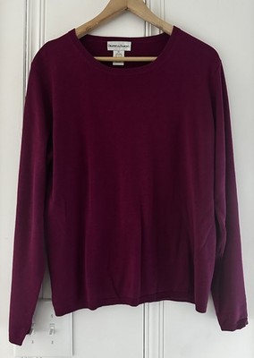 Draper s & Damon s Silk Blend Sweater XL Womens Burgundy Long Sleeve Lightweight