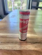 Vintage Herb-Ox Bouillon Cubes Tin Tube Container Pure Foods Co 