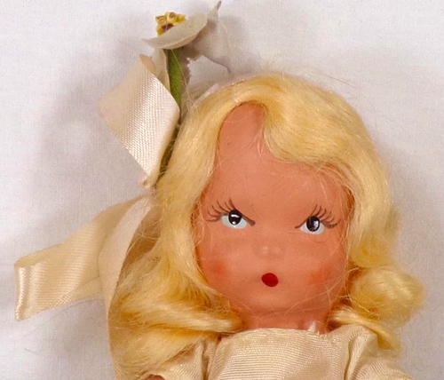 Nancy Ann Storybook Doll Beauty & The Beast #156 Bisque 5.5in Blonde Vintage - Picture 3 of 7