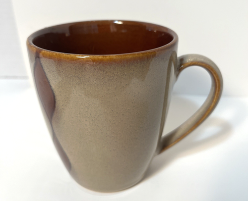 Sango Kaffee Tee Becher Prelude braun Steinzeug gewellte Streifen Retro eingestellt - Bild 13 von 18