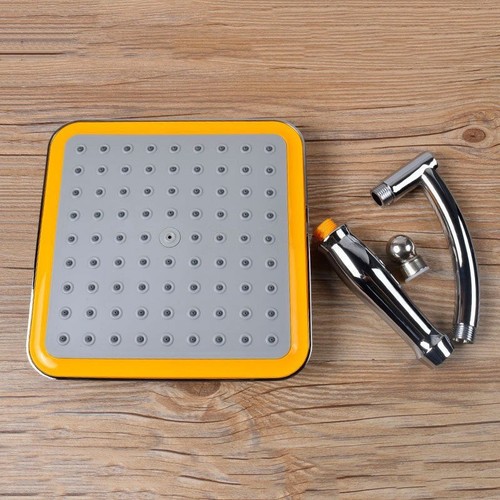 Set Duschkopf ABS Groß Regen Silber Eckig Form Wasserfall 23*23cm - Bild 11 von 12