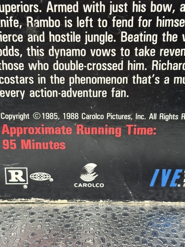 Rambo First Blood Part II VHS • Stallone • 1985 Action Classic • Thorn EMI HBO - Picture 15 of 16