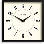 25cm Retro Square Wall Clock Silent Quartz Easy Read Numbers Modern Home Office