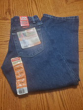 NWT Wrangler 5 Star Jeans Boys 10 Husky Loose Fit Blue Denim Adjustable Waist