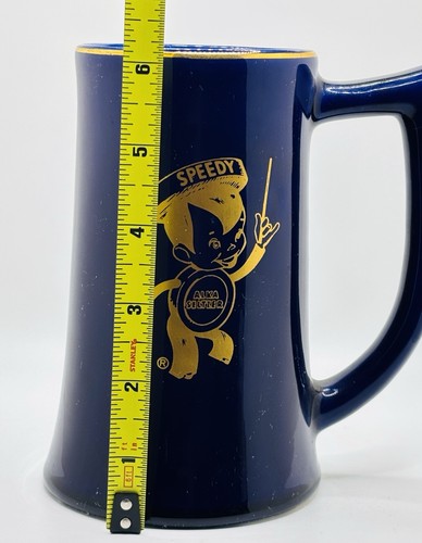Vintage Speedy Alka Seltzer Mug/Stein 6 1/4" Ceramic USA Black Gold tone RARE - Picture 8 of 8
