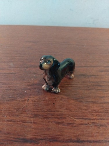 FIGURA DE PERRO SALCHICHA DE CERÁMICA VINTAGE PEQUEÑA, 7CMS DE LARGO - Imagen 2 de 9