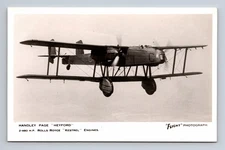 RPPC Handley Page Heyford Biplane Bomber RAF FLIGHT Photograph UK Postcard