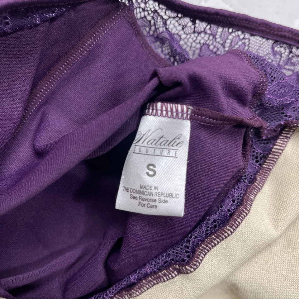 Leotardo Natalie Couture Niñas Pequeño Púrpura Encaje Manga Larga Baile Ballet Foto 3 de 4