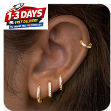 4PCS Gold Huggie Hoop Earrings Set for Women 14K Gold Plated Small Hypoallergeni