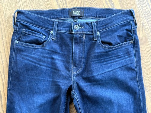 PAIGE Women's Jeans Croft Skinny Stretch 5 Pocket Zip Fly Blue Size 32 X 32 EUC - Picture 2 of 8