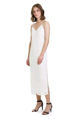 Country Road Ivory White Mesh Slip Midi Dress 16 - unlined - Picture 2 of 10
