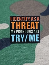 Identify Sarcastic Rude Funny Enamel Lapel Lanyard Hat Pin Metal Badge *****