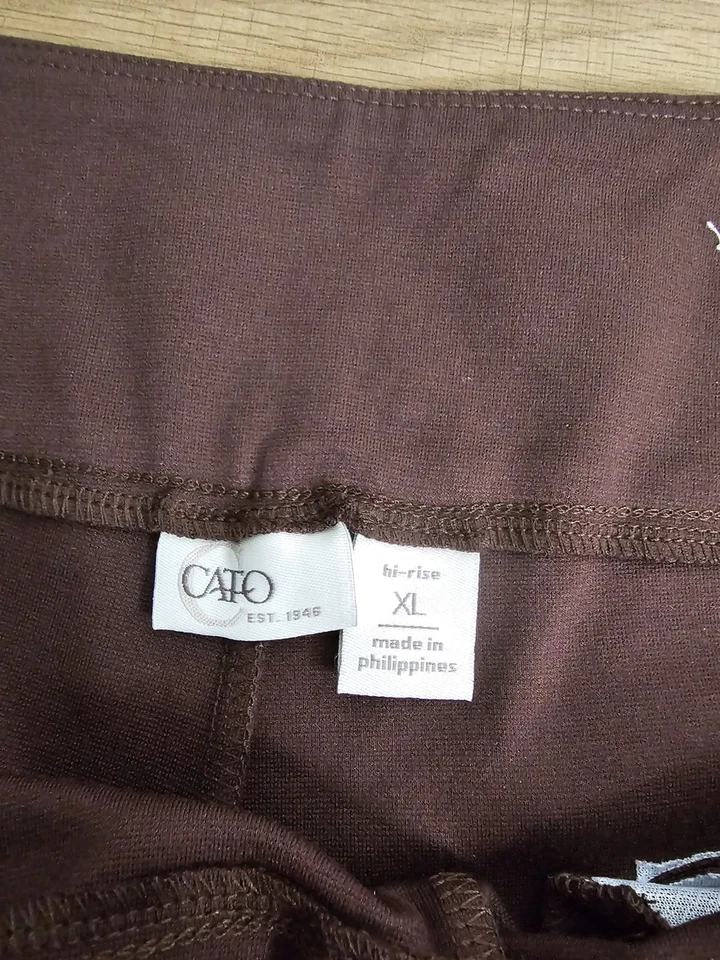 Cato Mid-Rise Pull-On Casual Flare Leg Career Pants Women's XL Brown Pockets - Image 2 of 4